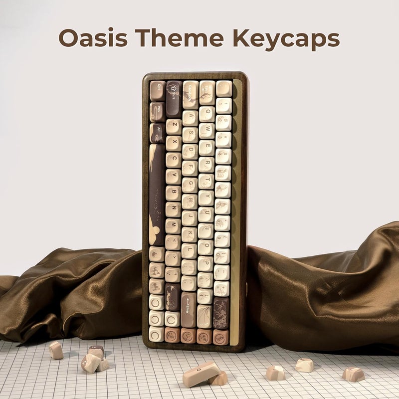 HITIME Oasis PBT Keycaps-MOA Keycap, Custom Keyboard Keycaps 60 65 75 100 Percent, 5 Side Dye Sublimation, 140 Keys Key caps Set for Cherry Gateron MX Switches Keyboards, Gradient Brown - Image 2